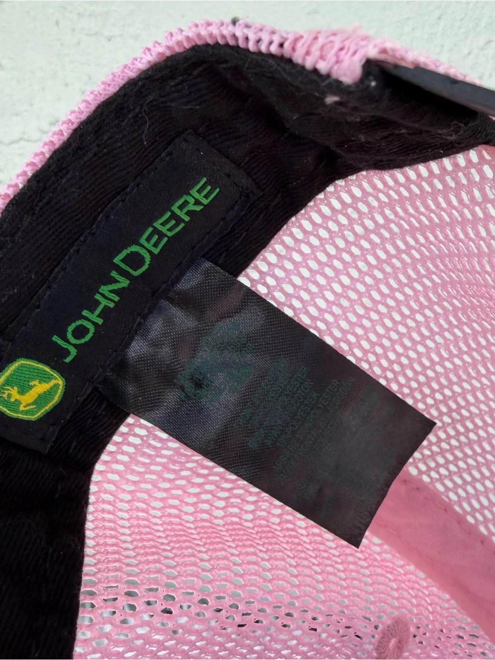 John Deere Pink & Black Women's Mesh Trucker Hat